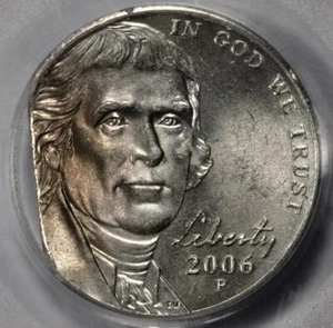 2006 PCGS MS64 10% Straight End Clip Nickel Mint Error Rare Modern Date - Picture 1 of 4