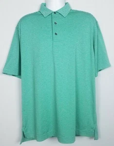 Footjoy FJ Polo Shirt Mens XL Performance Golf Green Short Sleeve Striped Golf - Picture 1 of 10