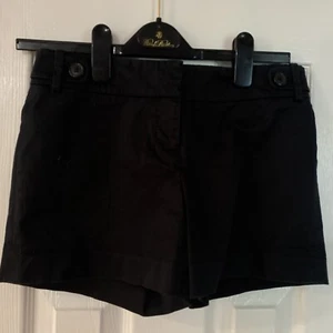 Ann Taylor LOFT Women's Black Cotton Chino Button Accent Shorts - Size 0 - NWOT - Picture 1 of 3