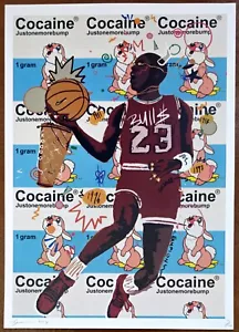 Death NYC Ltd Ed /100 LARGE Signed Graffiti Pop Art Print Bulls JORDAN Coke - Picture 1 of 2