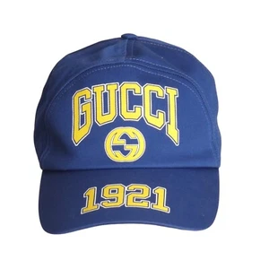 GUCCI- 1921 Blue Twill Cap, Size Medium - Picture 1 of 8
