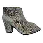 Diba True Pay Phone Snake Print Leather Ankle Boots Size 10
