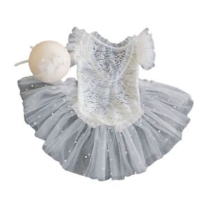 3 Pcs Baby Lace Romper Headband Short Skirt Set Photography Props Outfit