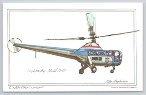 Sikorsky Modell S-51 Hubschrauber Künstler Roy Andersen 1974 unbespielte Postkarte (H16) - Bild 1 von 2