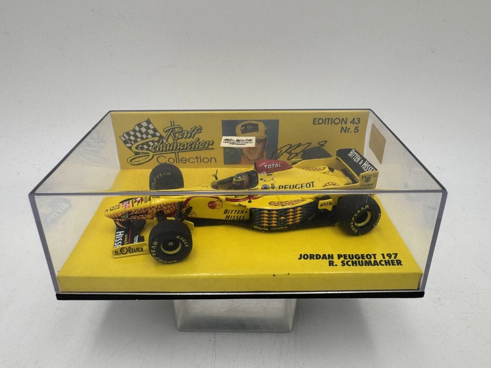 DIE CAST 1/43 "  JORDAN PEUGEOT 197 R. SCHUMACHER " (514 974311) MINICHAMPS - Immagine 1 di 2