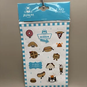 Pegatinas Jellycat Diner NYC FAO negras Amuseables Pancake Pizza Waffle Cat - Imagen 1 de 4