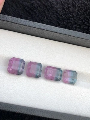 11 Carats Bi-Color Natural Tourmaline Loose Stone Lot : Emerald Cut - Image 1 of 4