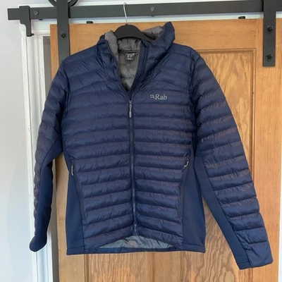 Mens RAB Cirrus Flex  Hooded Jacket - Size Medium - Navy Blue - Good Condition - Image 1 of 4