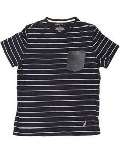 NAUTICA Mens T-Shirt Top Small Navy Blue Striped Cotton AV08 - Picture 1 of 3