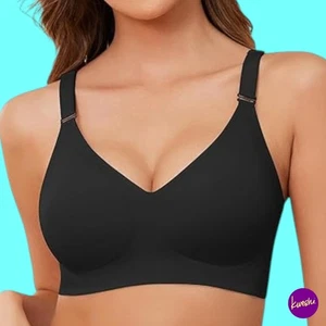 XNOVA Women's Bra, Seamless Padded Bralette, Wireless Full Coverage, Black, M - Picture 1 of 6