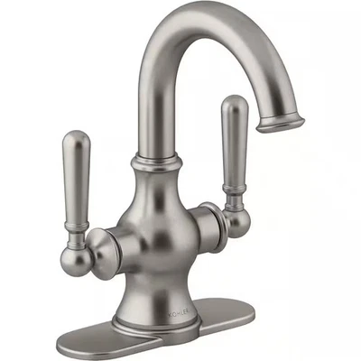 KOHLER Capilano Monoblock 4 in. Centerset Bathroom Faucet in Brushed Nickel - Image 1 of 4