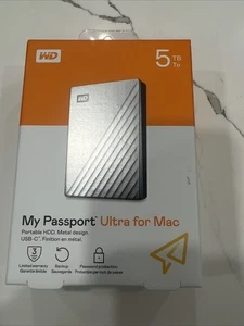 WD 5TB My Passport Ultra for Mac Przenośny dysk twardy, srebrny - WDBPMV0050BSL-WESN - Zdjęcie 1 z 4
