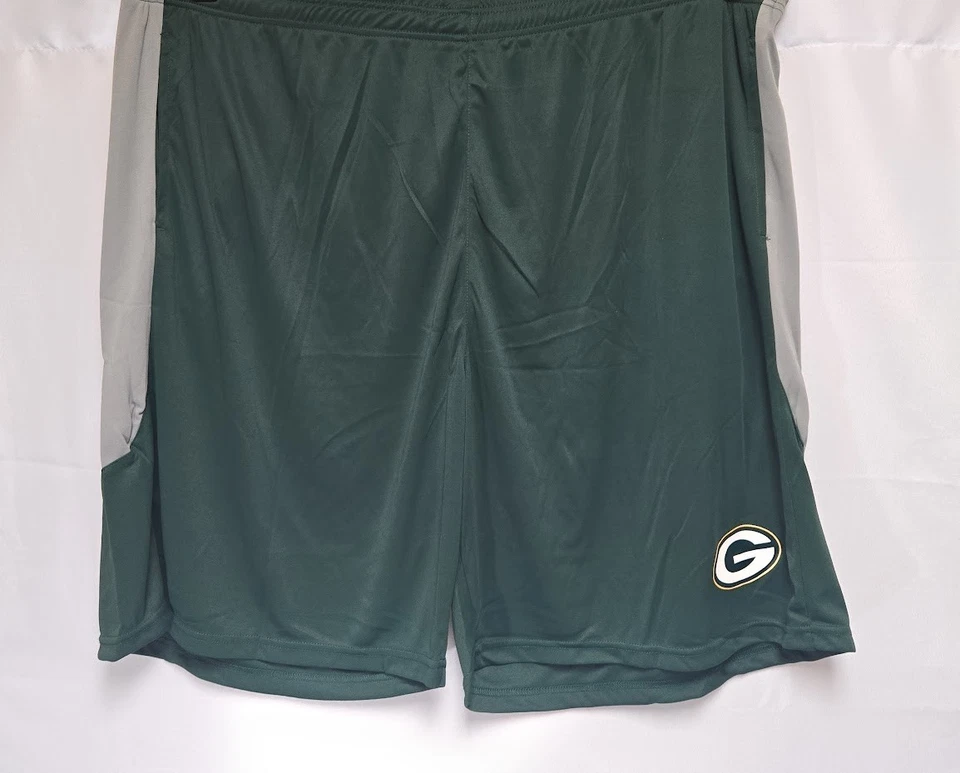 男式 Fanatics NFL 绿湾包装工队大高涤纶标志足球短裤 — 第 1/3 张图片