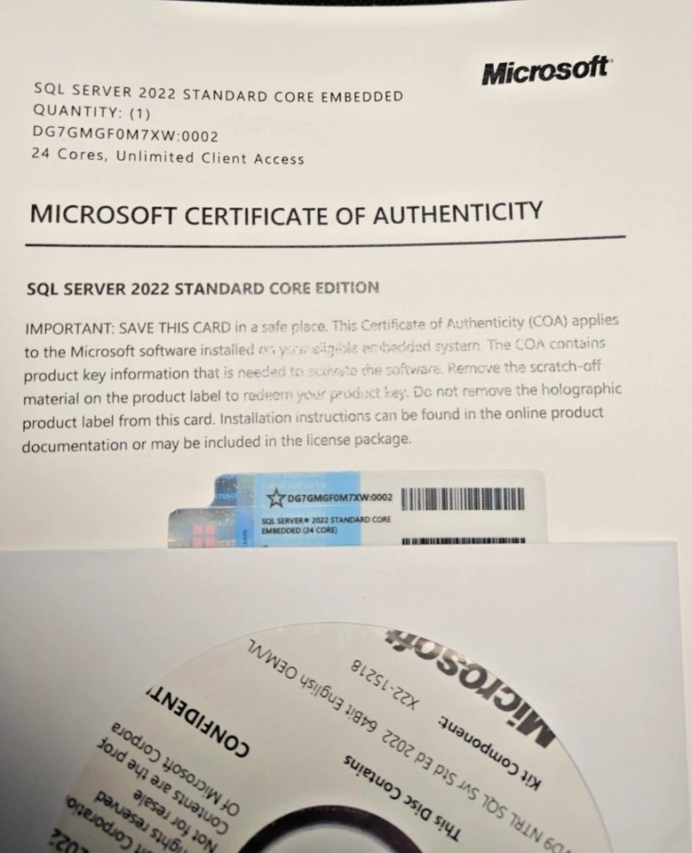 Microsoft SQL Server 2022 Standard Core - 24 Core / No CALs Required - Image 1 of 3