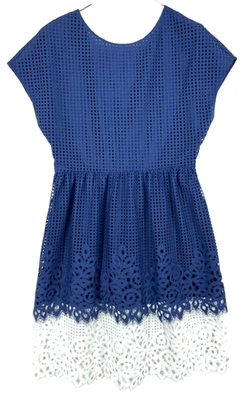 TOMMY HILFIGER женщин круглый вырез короткий рукав платье синий/белый размер M - Изображение 1 из 4