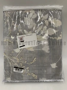 Pottery Barn Shadow Floral Baumwolle Perkal Bettbezug Grau Full Queen #Q8J - Bild 1 von 2