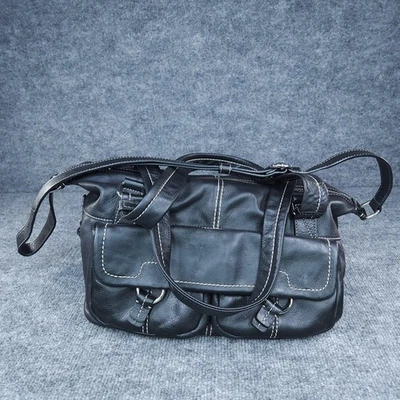 Bolso Cartera Banana Republic para Mujer Cuero Negro SCL Top Cremallera Cartera de Hombro Foto 1 de 4