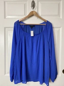 Lane Bryant Bluse Damen Größe 18/20 königsblau strukturiert Bauer Freizeit neu mit Etikett $ 49 - Bild 1 von 11