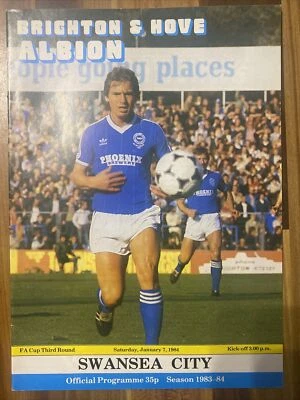 Brighton and Hove Albion V Swansea City Programme FA Cup 3rd Round 7/1/84 - Image 1 of 2