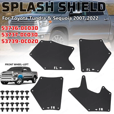 Splash Shield Fit For Toyota Tundra & Sequoia 2007-2022 Fender Liner Apron Guard Foto 1 de 4
