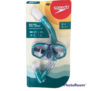 Speedo Dive Reef Scout Máscara y Snorkel Set Junior Edades 6-14 Azul Mar Nuevo - Imagen 1 de 3