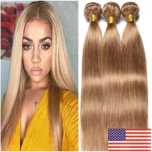 Ombre AAA+ Unprocessed Brazilian Virgin Human Hair Extenisons Blonde Brown Thick - Picture 1 of 23