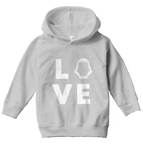 Love Shark - Jaw Teeth Tooth Great White Fish Ocean Toddler/Youth Hoodie - Picture 1 of 12