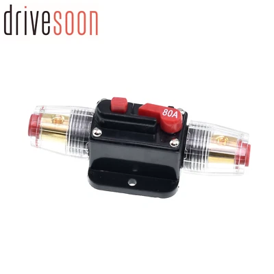MUELLERSTAR New 80 AMP Car Stereo Audio 12V Circuit Breaker Fuse Inline Fits 4 8 Gauge Wire