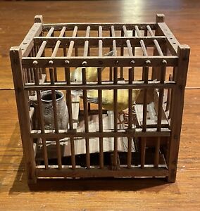 Antique Small Wooden Bird Cage