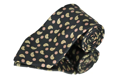 Brioni мужской отсутствие золото оранжевый и синий горошек пейсли роскошь шелковый галстук 60 x 3,75 - Изображение 1 из 3