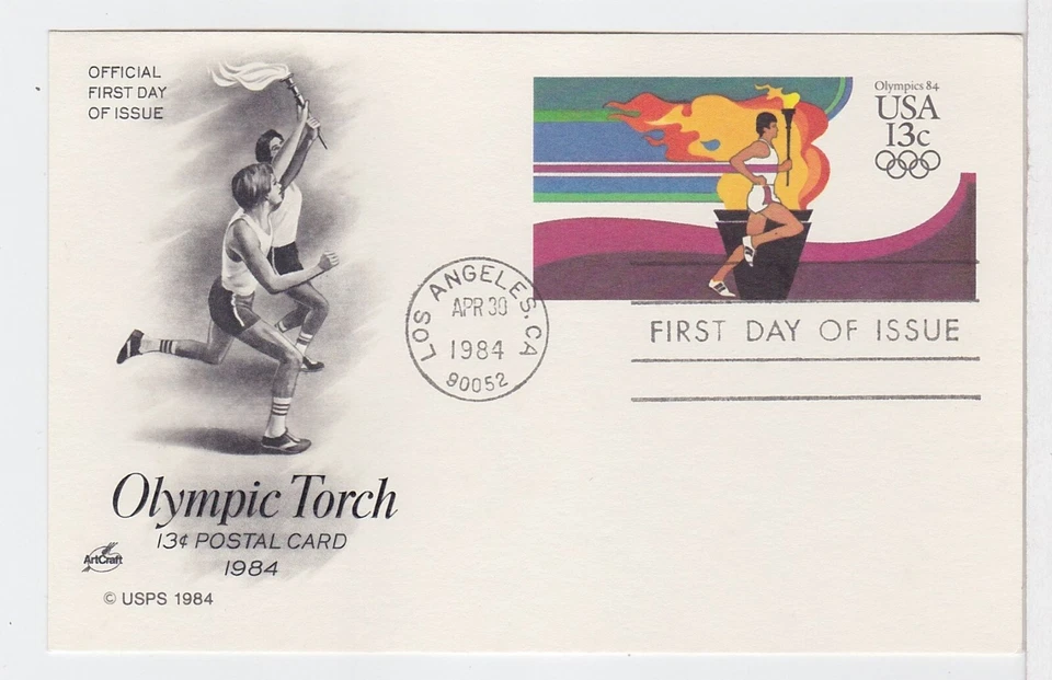 TurtlesTradingPost- Olympic Torch Bearer 1984 #UX102 FDC Artcraft Cachet - Image 1 of 1