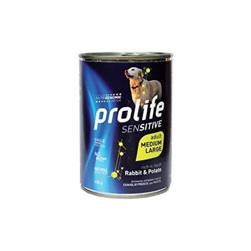 Prolife Sensitive Adult Coniglio & Patate - Medium/Large. Scatoletta da 400 gr. - Immagine 1 di 1