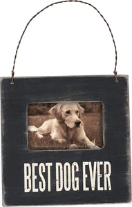 Dog Lover Best Dog Ever Mini Wooden Hanging Photo Picture Frame Holds 3x2 Photo - Picture 1 of 1