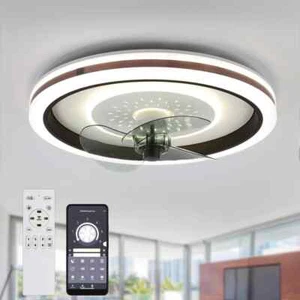 Oaks Aura Simonetta 19 in. Smart App Remote Dual Control Flush Mount Ceiling Fan - Picture 1 of 10