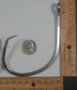 24/0 Edelstahl Circle Haken 2 Stück Hai Schwertfisch Heilbutt Big Baits NEU - Bild 1 von 4