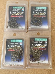 80 Eagle Claw Live Bait size 1/0 Bronze Hooks L256U Sticky sharp 4 packs of 20 - Picture 1 of 4