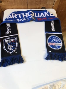 Official MLS San Jose Earthquakes Soccer Knit Scarf Black Blue Quakes 1974 NWT - Picture 1 of 3