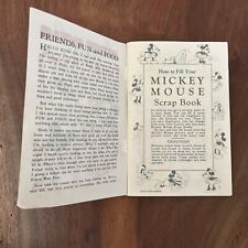 WALT DISNEY MICKEY MOUSE RECIPE SCRAP BOOK 1930's