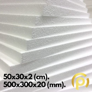 Polystyrene Styrofoam EPS Sheet 500x300x20mm DIY Art & Craft Decoration UK P&P