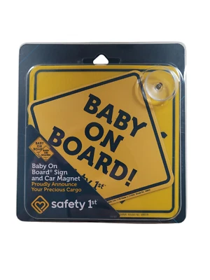 Letrero de seguridad de 1er 5 x 5 pulgadas para bebé a bordo e imán para coche NUEVO Foto 1 de 2