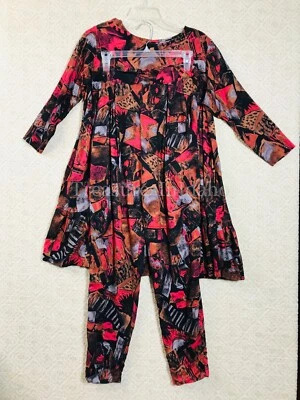 Rare Vintage Chandni Womens Sz. M 2 pc. outfit set 100% Rayon Geometric mid 80's - Image 1 of 4