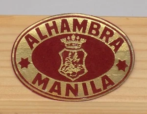 VINTAGE ALHAMBRA MANILA PANNO SCATOLA SIGARI EMBLEMA - Foto 1 di 3