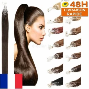 50 OU 100 EXTENSIONS DE CHEVEUX POSE A FROID EASY LOOP 100% NATURELS REMY 53CM * - Imagen 1 de 16