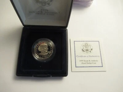 1999 Proof Susan B Anthony Dollar , US Mint Packaging w/ COA - Image 1 of 4