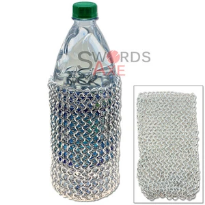 Medieval Wine Bottle Kozie Sleeve - Aluminum Chainmail Lightweight - Picture 1 of 2