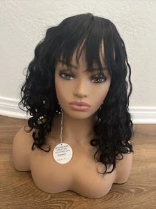 Wig by His & Her Hair -- 100% Real Human Hair Black Romance Color 1 - Picture 1 of 6