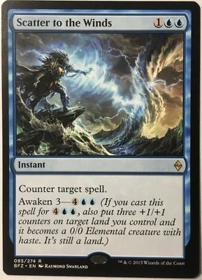 MTG SCATTER TO THE WINDS 085/274 BATTLE FOR ZENDIKAR RARE NEAR MINT - Image 1 of 2