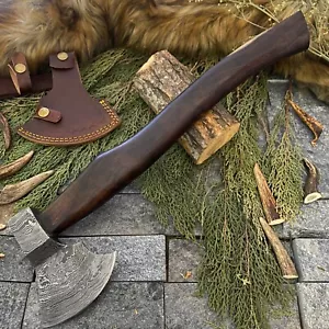 AMERICANO CUTLERY CUSTOM HANDMADE ART DAMASCUS STEEL HUNTING TACTICAL AXE H90 - Picture 1 of 11