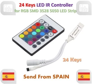 24 Keys LED IR RGB Mini Remote Controller for SMD 3528 5050 LED Strip - Imagen 1 de 8