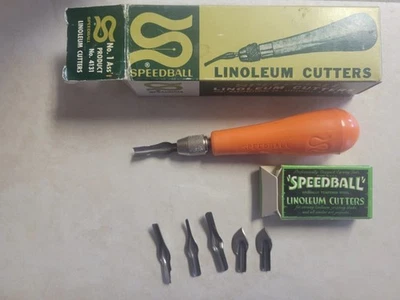 Vintage NEW IN BOX Speedball Linoleum Cutter No. 4131 with 5 Blades and Box - Image 1 of 4